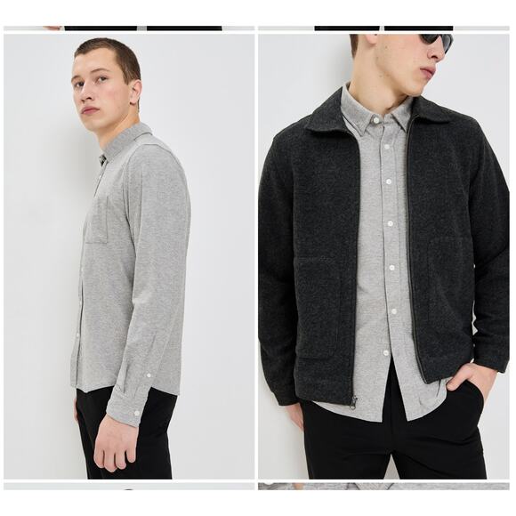 Rhone Men's WFH Shirt long sleeve Button Up in heather grey size M - Picture 4 of 14